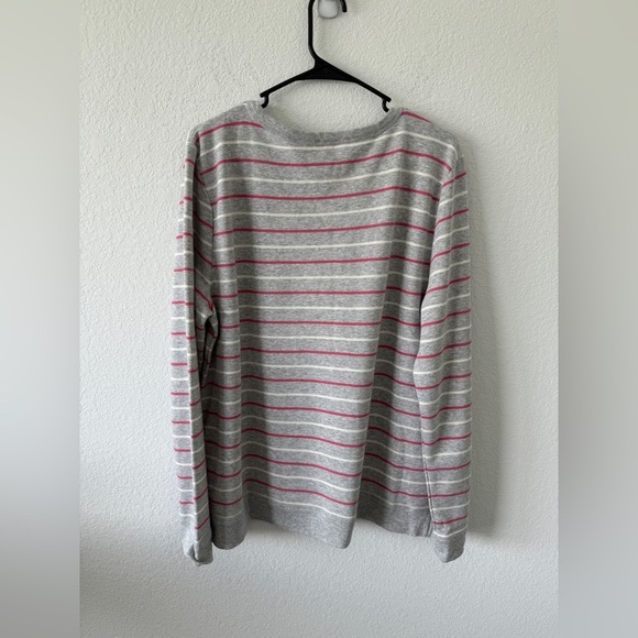 Talbots Gray Sweater with Pink Stripes - Picture 5 of 6